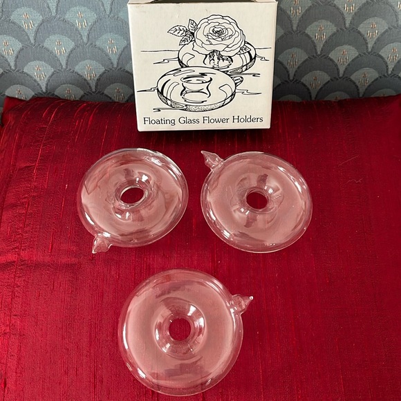 Vintage Department 56 Floating Glass Flower Holders - Picture 1 of 3